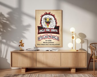 Póster de la película Cobra Kai Karate Kid: Johnny Lawrence Colmillo de Águila, decoración retro para el hogar, lámina artística para pared, regalo