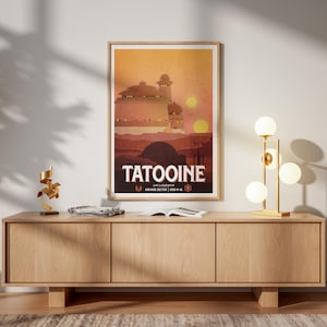 Star Wars Travel Print: Tatooine Skywalker Retro Vintage Fantasy Wall Art Movie Poster Gift