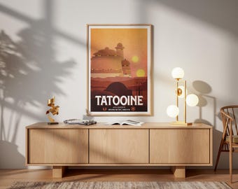 Star Wars Travel Print: Tatooine Skywalker Retro Vintage Fantasy Wall Art Movie Poster Gift