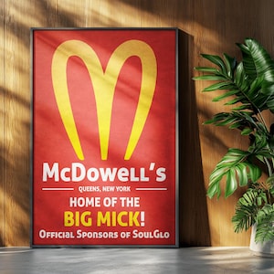 Coming to America Poster: McDowell's Soul Glo Retro Anzeige Home Decor Wand Kunst Druck Geschenk