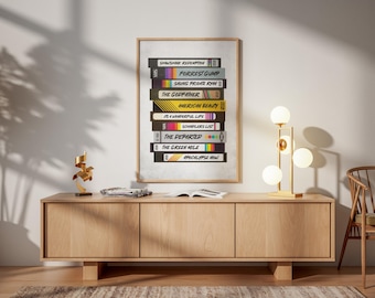 Spersonalizowany plakat: Spersonalizowana kaseta VHS z ulubionymi filmami, dekoracja ścienna do domu, prezent urodzinowy i rocznicowy