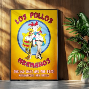 Affiche du film Breaking Bad : Hermanos, Los Pollos, publicité rétro pour Gus Fring, décoration d'intérieur, impression d'art mural, cadeau