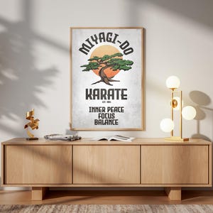 Cobra Kai Karate Kid Filmposter: LaRusso Mr Miyagi Do Retro Wohnkultur Wand Kunst Druck Geschenk Bild 1