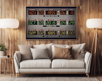 Back to the Future Poster: Custom Personalized Time Circuits Retro Wall Art Home Decor Gift