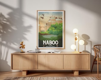 Star Wars Travel Print: Naboo Anakin Retro Vintage Fantasy Wall Art Movie Poster Gift