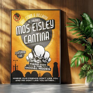 Star Wars Poster: Tatooine Mos Eisley Cantina Retro Küche Bar Schild Dekor Wand Kunst Druck Geschenk