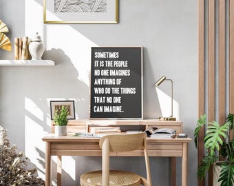 Imitation Game Poster: Alan Turing Inspirational Minimalist Typography Print Retro Wall Art Gift