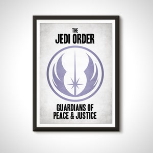Star Wars Minimalist Movie Poster Jedi Order The Force Print - Home Decor Wall Art Gift