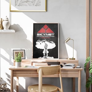 Terminator Movie Poster: Skynet Retro Ad Home Decor Wall Art Print Gift image 2