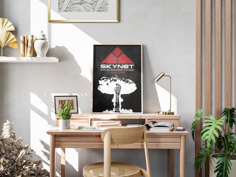 Terminator Movie Poster: Skynet Retro Ad Home Decor Wall Art Print Gift image 2