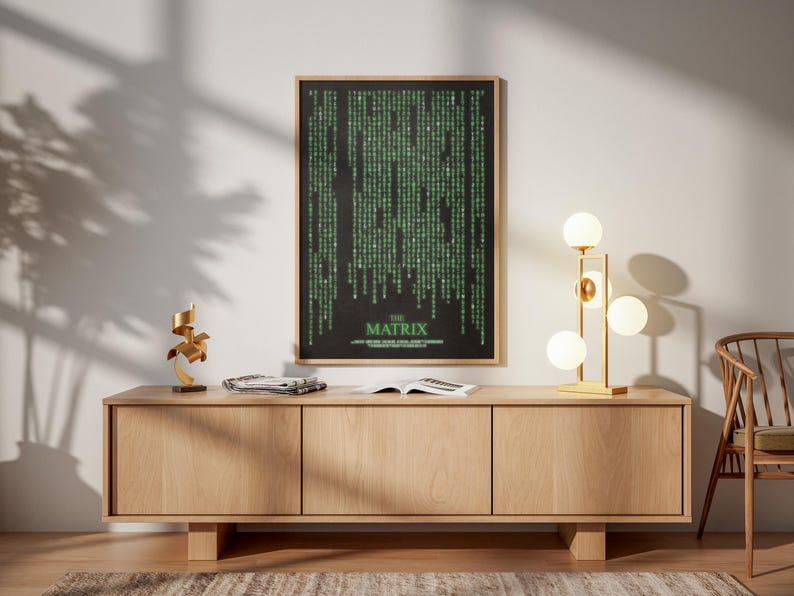 Matrix Poster: Minimalistisch 90er Jahre Film Print Retro Vintage Minimalismus Wandkunst Geschenk Bild 2