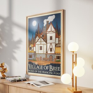 Lord of the Rings Travel Print: Bree Retro Vintage Fantasy Wall Art Movie Poster Gift image 2