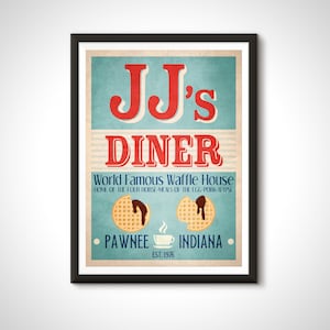 JJ&#39;s Diner Kitchen Sign Parks and Rec TV Movie Poster Print - Home Decor Wall Art Gift