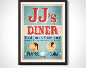 JJ's Diner Kitchen Sign Parks and Rec TV Movie Poster Print - Home Decor Wall Art Gift