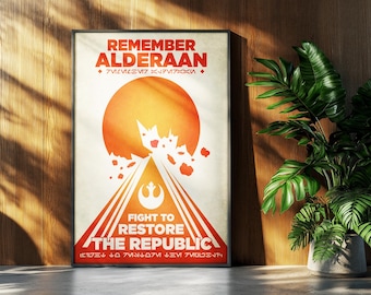 Star Wars Movie Poster: Rebel Alliance Alderaan Retro Propaganda Sci-Fi Wall Art Print Gift
