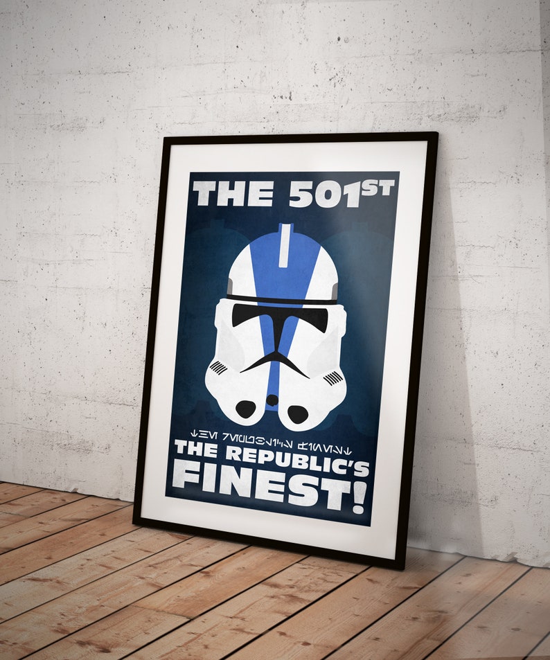 Star Wars Movie Poster Galactic Republic Propaganda Clone Trooper 501st Commander Cody Print Home Decor Wall Art Gift image 2