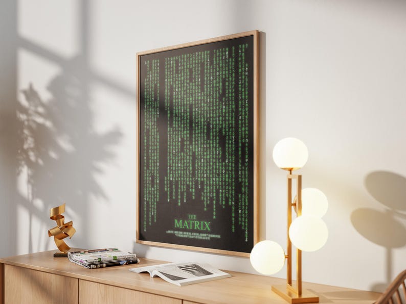 Matrix Poster: Minimalistisch 90er Jahre Film Print Retro Vintage Minimalismus Wandkunst Geschenk Bild 3