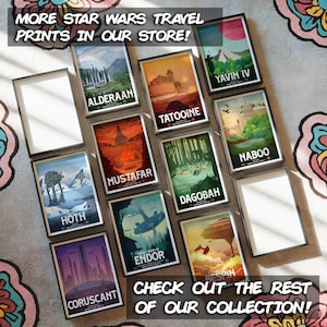 Star Wars Travel Print: Dagobah Yoda Retro Vintage Fantasy Wall Art Movie Poster Gift image 6
