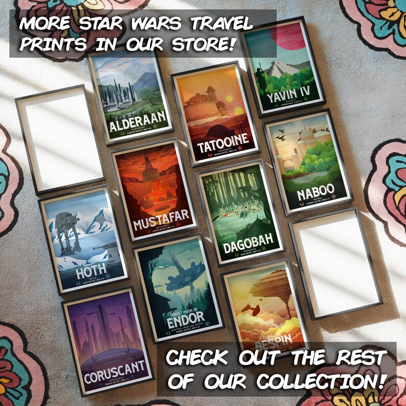 Star Wars Travel Print: Dagobah Yoda Retro Vintage Fantasy Wall Art Movie Poster Gift image 6
