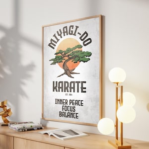 Cobra Kai Karate Kid Filmposter: LaRusso Mr Miyagi Do Retro Wohnkultur Wand Kunst Druck Geschenk Bild 2