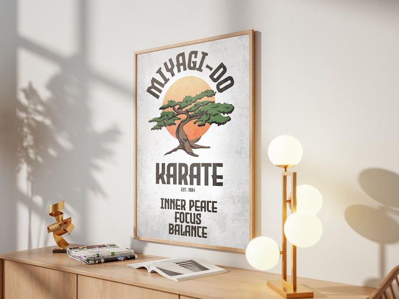 Cobra Kai Karate Kid Filmposter: LaRusso Mr Miyagi Do Retro Wohnkultur Wand Kunst Druck Geschenk Bild 2