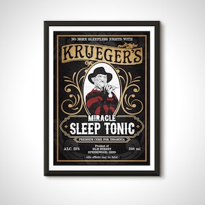 Nightmare on Elm Street Movie Poster Freddy Krueger Ad Print - Home Decor Retro Ad Wall Art Gift