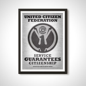 Poster del film Starship Troopers, stampa con bandiera della Federazione, propaganda, decorazione da parete per la casa, regalo
