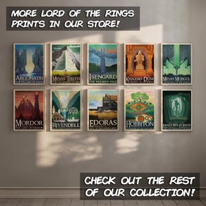 Lord of the Rings Travel Print: Bree Retro Vintage Fantasy Wall Art Movie Poster Gift image 5
