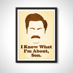 Parks and Rec TV Movie Poster Ron Swanson Pawnee Typography Quote Print - Home Decor Wall Art Gift