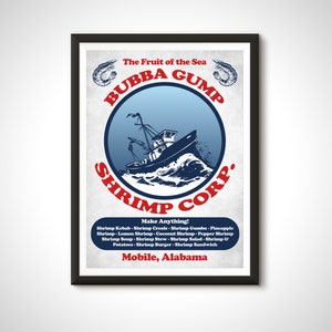 Forrest Gump Film Poster Bubba Gump Shrimp Druck - Wohnkultur Retro Anzeige Wand Kunst Geschenk