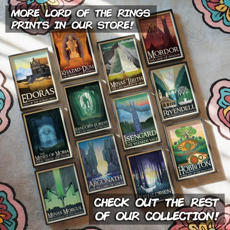 Lord of the Rings Travel Print: Bree Retro Vintage Fantasy Wall Art Movie Poster Gift image 6