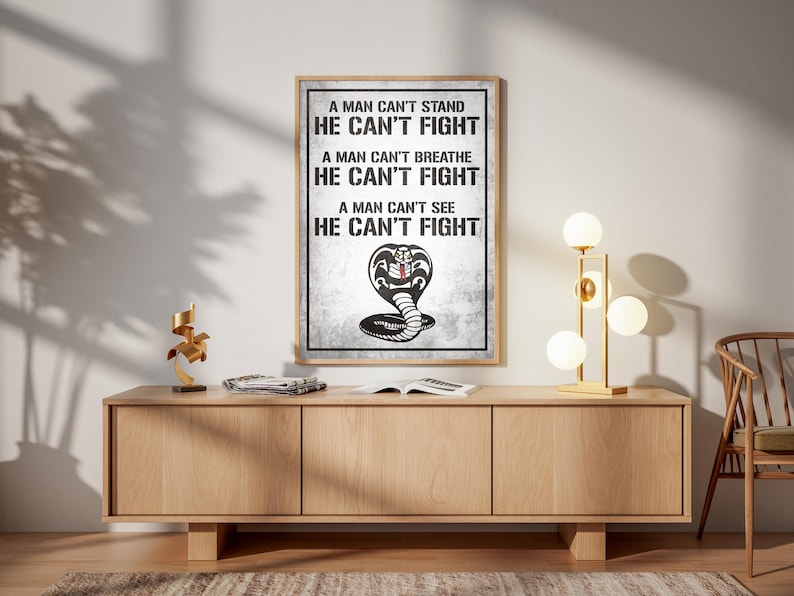 Cobra Kai Karate Kid Filmposter: Johnny Todquequesilver Retro Wohnkultur Wand Kunst Druck Geschenk Bild 1