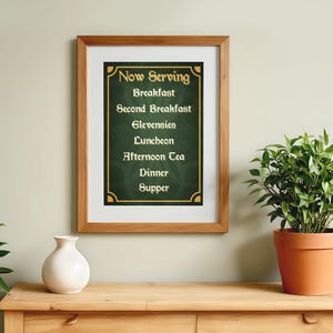 Lord of the Rings filmposter: Hobbit tweede ontbijt keuken Tolkien Fantasy Wall Art Print cadeau