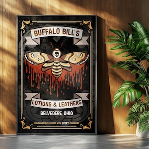 Silence of the Lambs Movie Poster: Buffalo Bill Hannibal Lecter Retro Ad Home Decor Wall Art Print Gift image 1