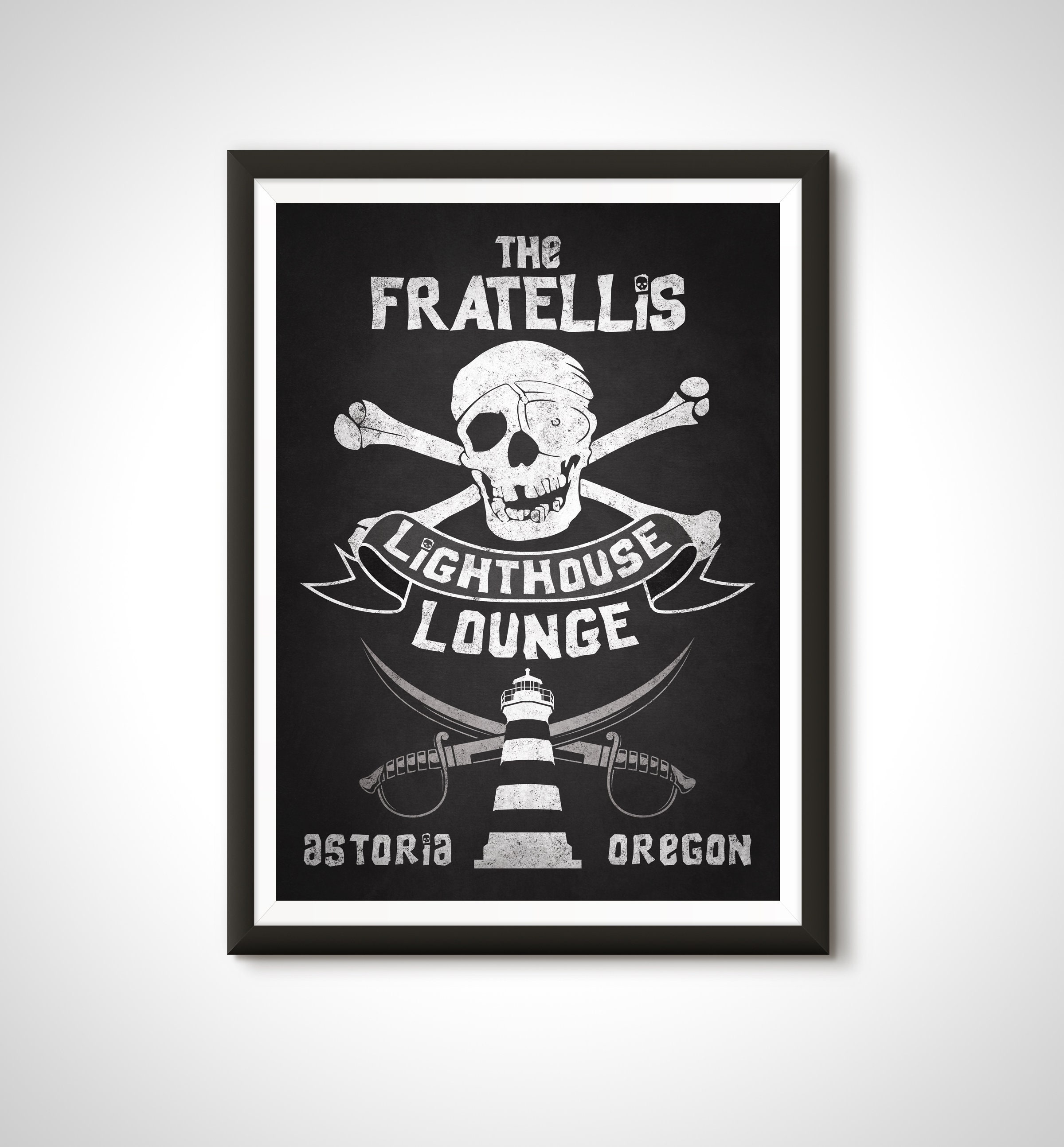 The Goonies Bar Sign Fratelli's Lighthouse Lounge Movie Poster Print - Home Decor Wall Art Gift