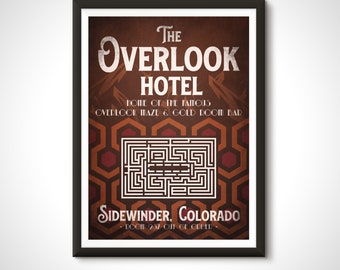 Overlook Hotel Movie Poster The Shining Print - Home Decor Retro Ad Stephen King Wall Art Gift
