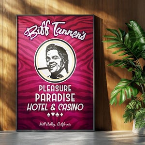 Tillbaka till framtiden-filmaffisch: Biff Tannen Casino Retroannons Heminredning Väggkonsttryck Gåva