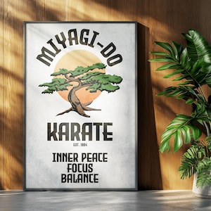 Cobra Kai Karate Kid Filmposter: LaRusso Mr Miyagi Do Retro Wohnkultur Wand Kunst Druck Geschenk Bild 4