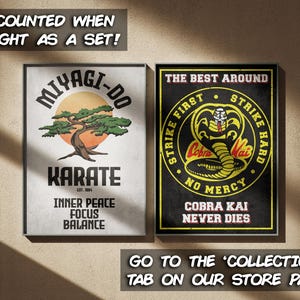 Cobra Kai Karate Kid Filmposter: LaRusso Mr Miyagi Do Retro Wohnkultur Wand Kunst Druck Geschenk Bild 5