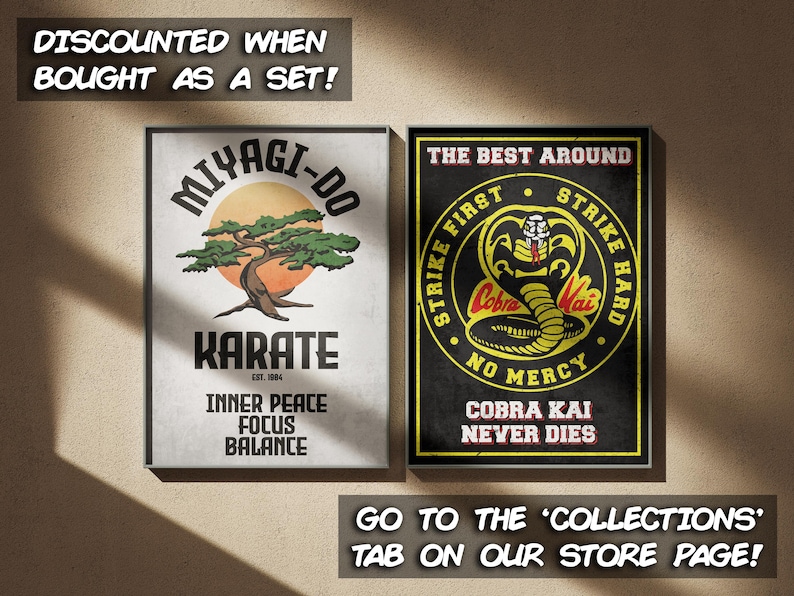 Cobra Kai Karate Kid Filmposter: LaRusso Mr Miyagi Do Retro Wohnkultur Wand Kunst Druck Geschenk Bild 5