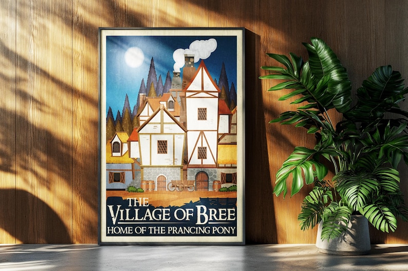 Lord of the Rings Travel Print: Bree Retro Vintage Fantasy Wall Art Movie Poster Gift image 4