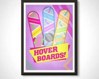 Back to the Future Movie Poster Hoverboard McFly Print - Home Decor Wall Art Gift