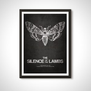 Silence of the Lambs Minimalist Print Hannibal Lecter Horror Movie Poster - Home Decor Wall Art Gift