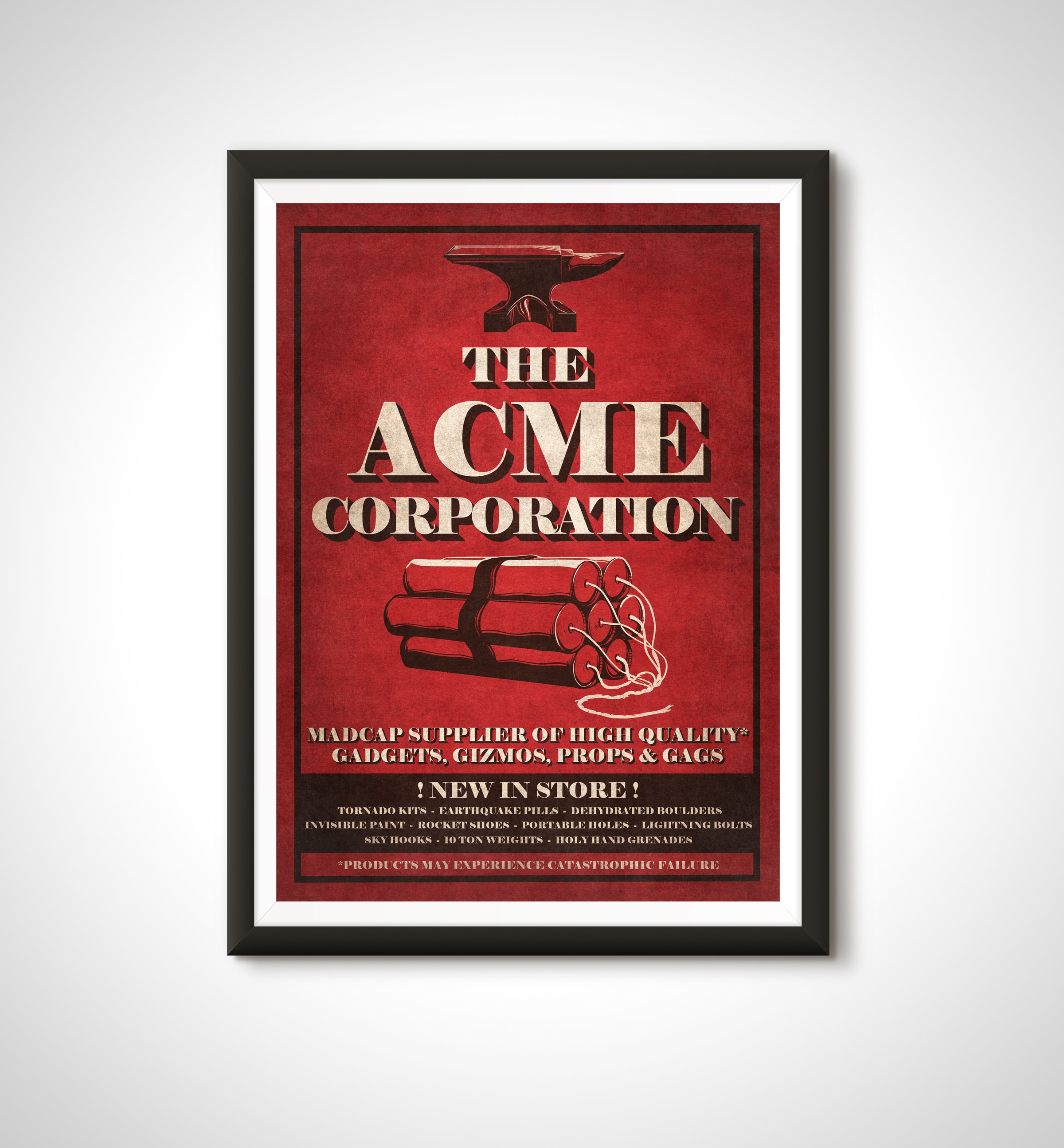 Looney Tunes TV Movie Poster Acme Corporation Ad Print