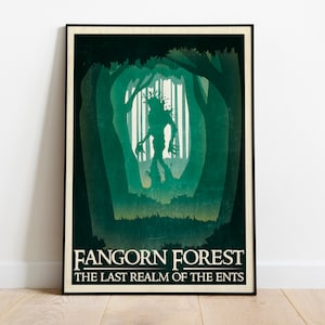 Herr der Ringe Poster Retro Reise Print Postkarte - Fangorn Wald Baumbart - Geburtstag Hochzeit Jahrestag Geschenk Wand Kunst