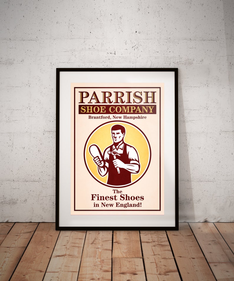 Jumanji Movie Poster Parrish Shoe Company Print Home Decor Etsy