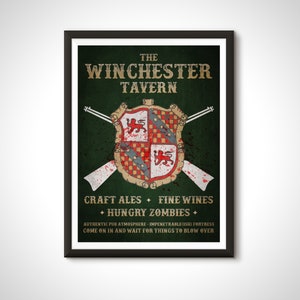 The Winchester Bar Sign Shaun of the Dead Movie Poster Print - Cornetto Trilogy Home Decor Wall Art Gift