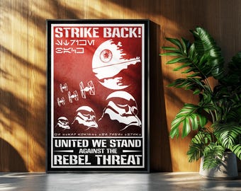 Star Wars Movie Poster: Galactic Empire Retro Propaganda Sci-Fi Wall Art Print Gift