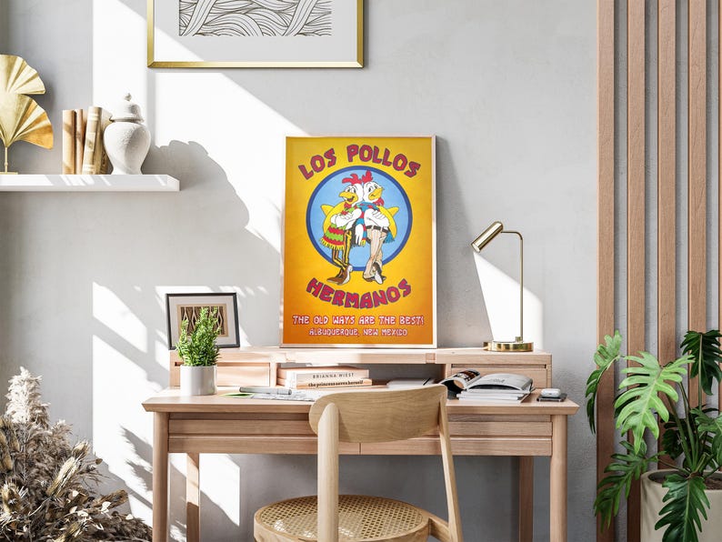 Breaking Bad Poster: Los Pollos Hermanos Gus Fring Retro Werbung Home Decor Wand Kunst Druck Geschenk Bild 2