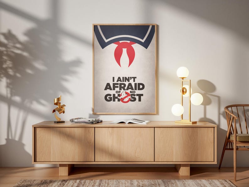 Poster Ghostbusters: citazione famosa Stay Puft Marshmallow Man, decorazione da parete retrò, regalo per la casa immagine 2